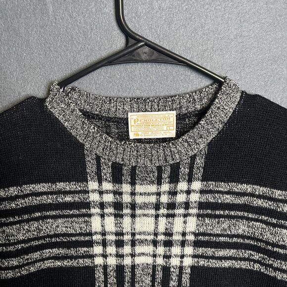 Pendleton Sweater Mens Large Black White Vest Pullover Wool Knit Adult Casual - Picture 2 of 7